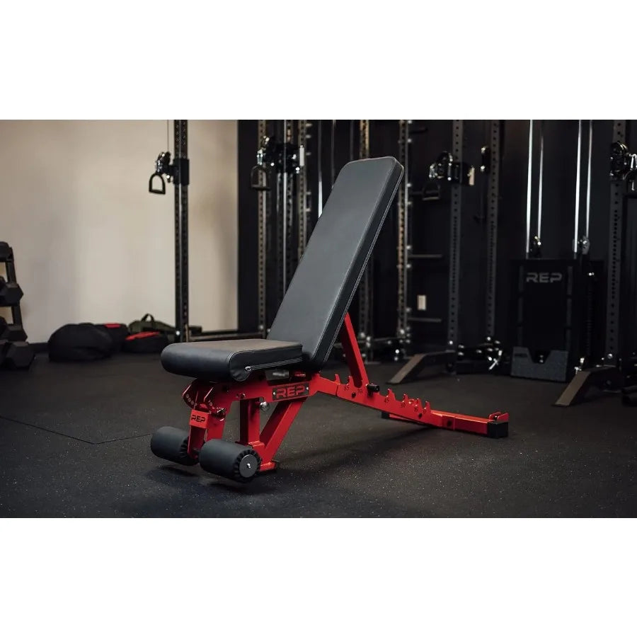 Rep Fitness Adjustable Bench – White – Flat/Incline/Decline