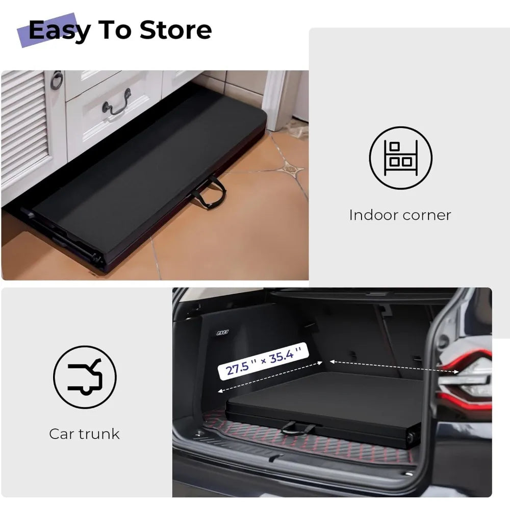 Folding Table 6ft Portable Heavy Duty Plastic Fold-in-Half 6 Foot Foldable Table Utility Dining Indoor Outdoor with Carrying Han