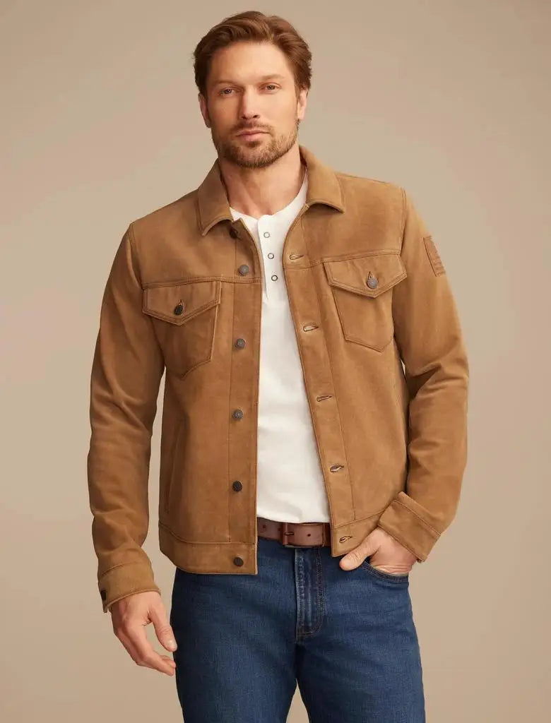 Lucky Brand | Men's Cole Hauser Suede Trucker Jacket