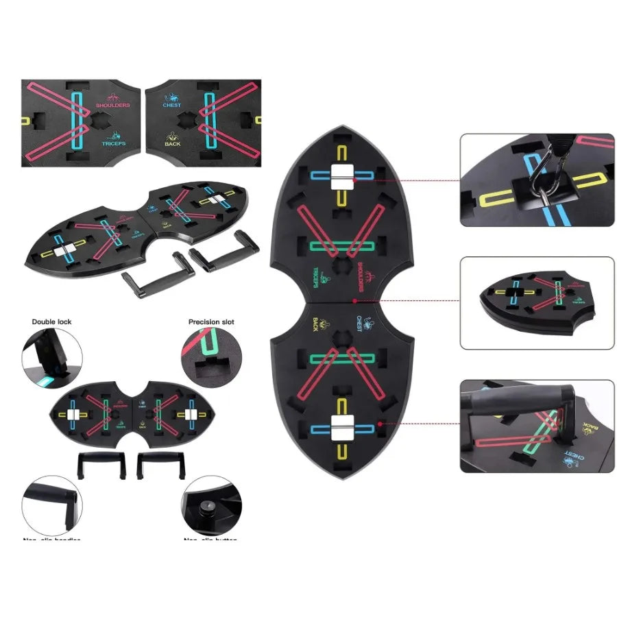 10 in 1 Push Up Rack Board System Fitness Workout Train Gym Exercise