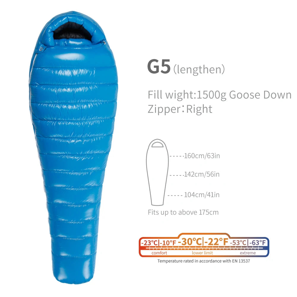 AEGISMAX G1-G5 Series 800FP Goose Down Sleeping Bag Ultralight Outdoor Camping Hiking Sleeping Bag for Men & Women
