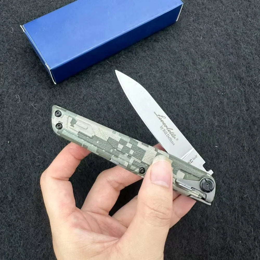 AKC ITALY LEVERLETTO Bill DeShivsOutdoor Hunting Pocket Knife ABS Handle 440C Blade EDC Outdoor Hunting Survival Camping Knives