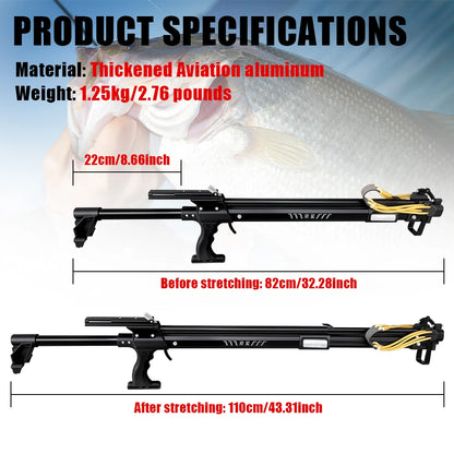 Complete Outdoor Fishing Slingshots Reel Kit with Telescopic Aluminum Rod for Fishing, Adult Professional Slingshot