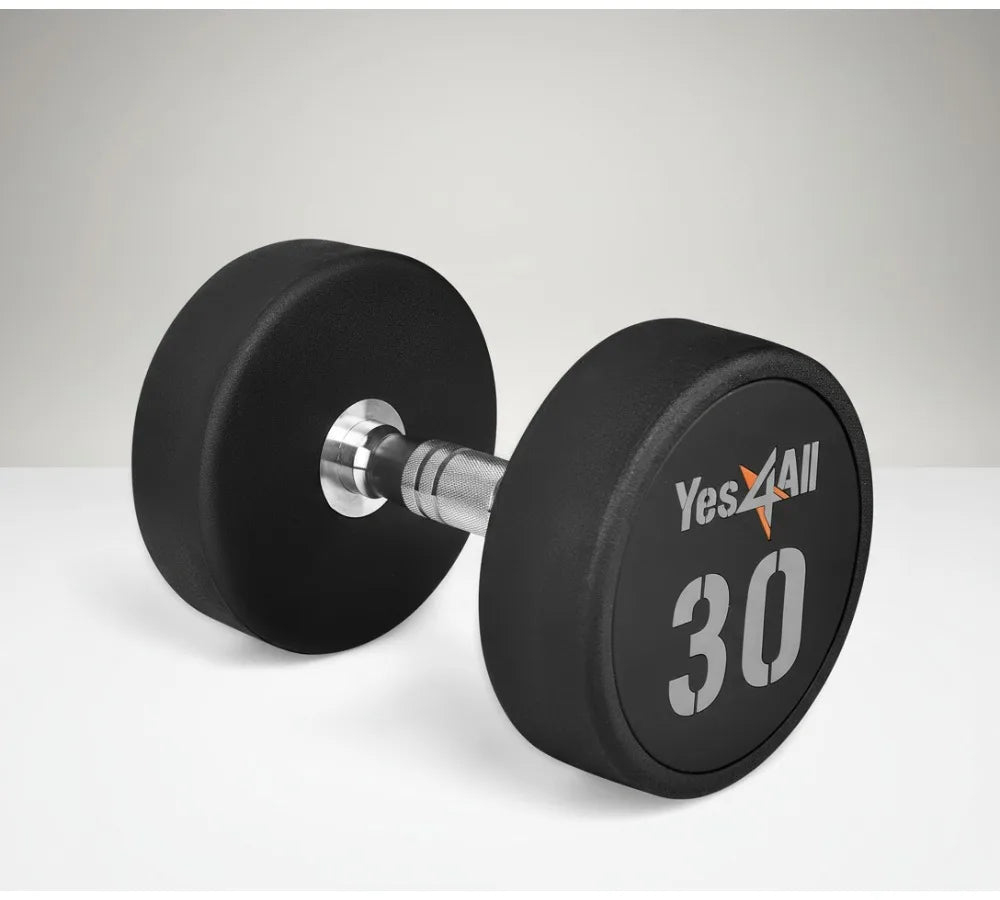 Urethane Dumbbell Anti-Slip Knurled Handle 5-50 LB Muscle Building Home Gym Fitness Equipment