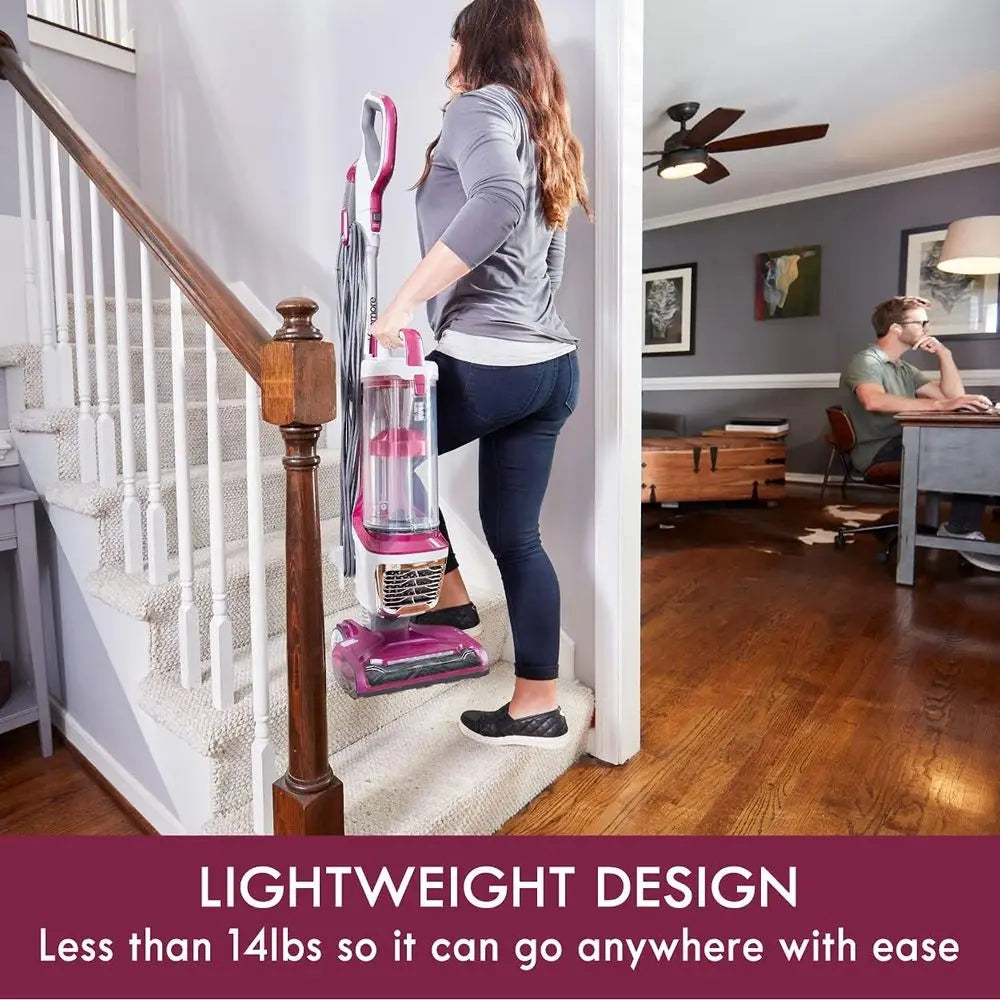 DU5092 Bagless Upright Vacuum Lift-Up Carpet Vacuum Cleaner 2-Motor Power Suction with Hair Eliminator Brushroll, Pet Handi-Mate