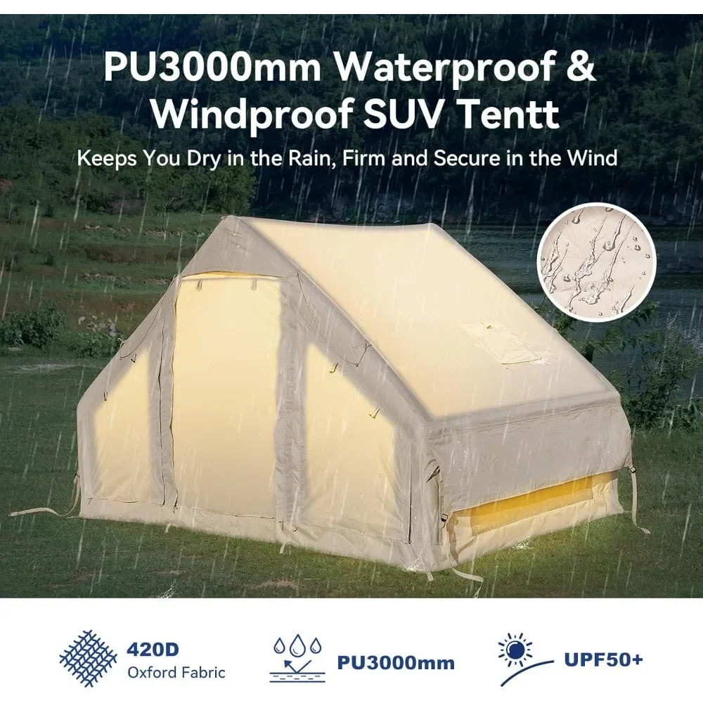 Inflatable Blow Up Tents for Camping,Waterproof Oxford Hot Tent with Manual Pump,Spacious Easy Setup Inflatable Camping