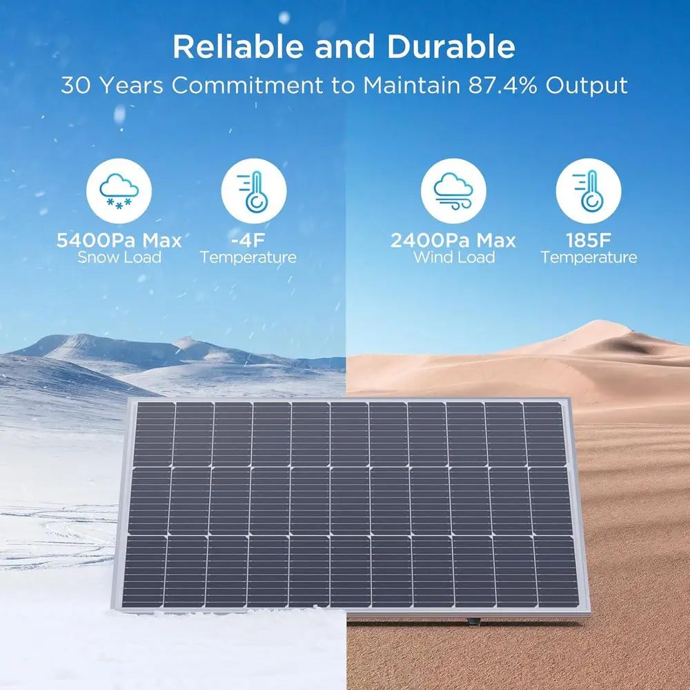 400W Solar Panel, 4 Pcs 100 Watt Solar Panel with High-Output Design, High Efficiency Monocrystalline PV Module for 12V/24V/48V
