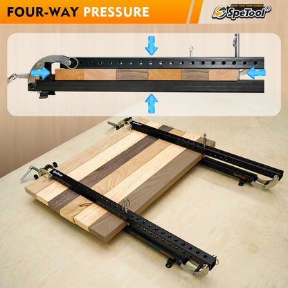 SpeTool 2pcs 24 Inch Panel Clamp 4-Way Pressure Steel Parallel Clamps for Woodworking,Cabinets,Tabletops,and Cutting Board