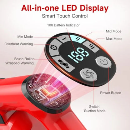 700W Cordless Vacuum Cleaner 2×4000mAh Brushless for Home 6 in 1 Lightweight Stick Vacuum 60kPa 3 Suction Modes Portable Handhe
