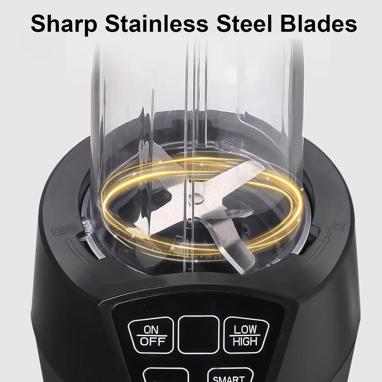 Blender with 1200W-Peak-Watts, Powerful Smoothie Blender Smart Technology Blended Frozen Fruit for Smoothies, with Two 28-oz To-