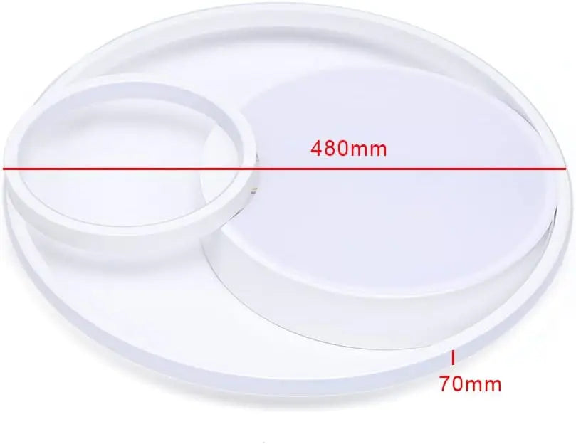 3-Rings LED Flush Mount Ceiling Light 3-Color Dimming Round Chandelier Modern 55W Dimmable Lamp  Living Room Kitchen Lights