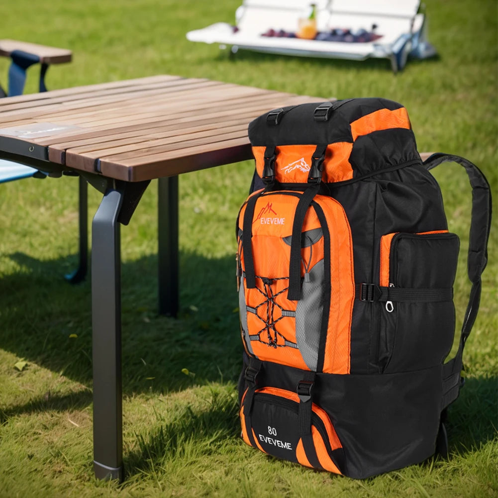80L Climbing Backpack Large Capacity Travel Backpack Adjustable Strap Mountain Climbing Rucksack for Outdoor Sports
