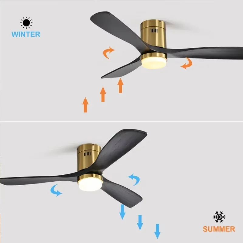 Sofucor Hot sale Modern 52-inch ceiling fan with LED DC 6-speed high wind speed with remote control