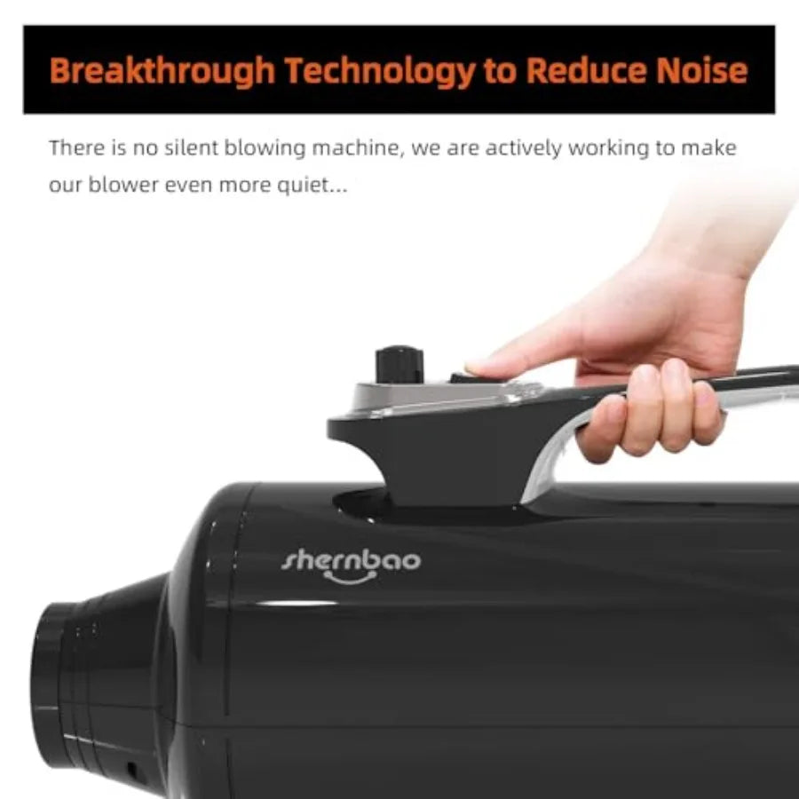 Dog Dryer High Velocity Professional Dog Pet Grooming Hair Drying Force Dryer Blower 6.0HP DHD-2400T (6.0HP Jet Black)