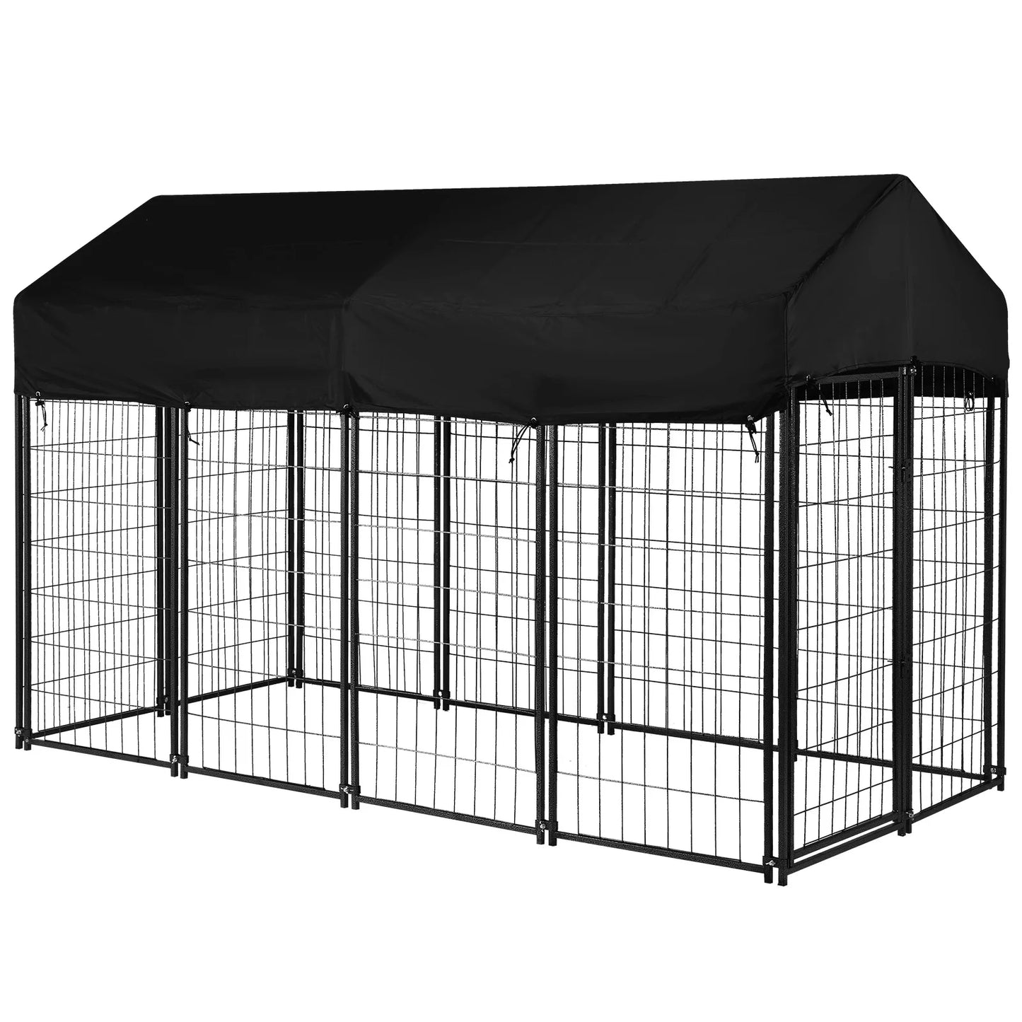 Outdoor Secure Wire Crate Kennel Waterproof Tarpaulin Heavy Duty Welded Wire Steel Dog Playpen Fence for Small/Medium Dogs