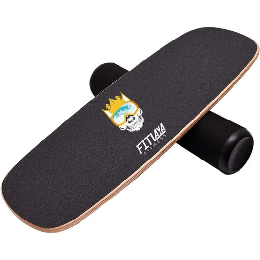 Fitlaya Wooden Balance Board Trainer for Enhanced Fitness Workouts: Ideal for Hockey Skateboarding Surfing and Snowboarding Tra