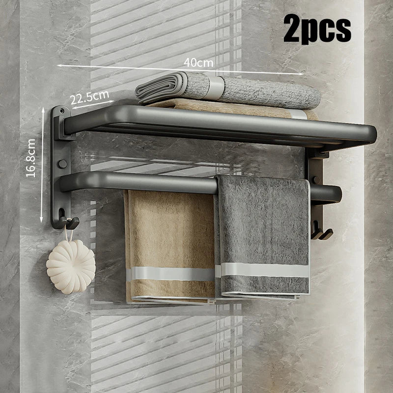 Towel Rack Non Perforated Wall Mounted Bathroom Toilet Towel Rack Bathroom Storage Rack Towel Holder Bathroom Towels Holder