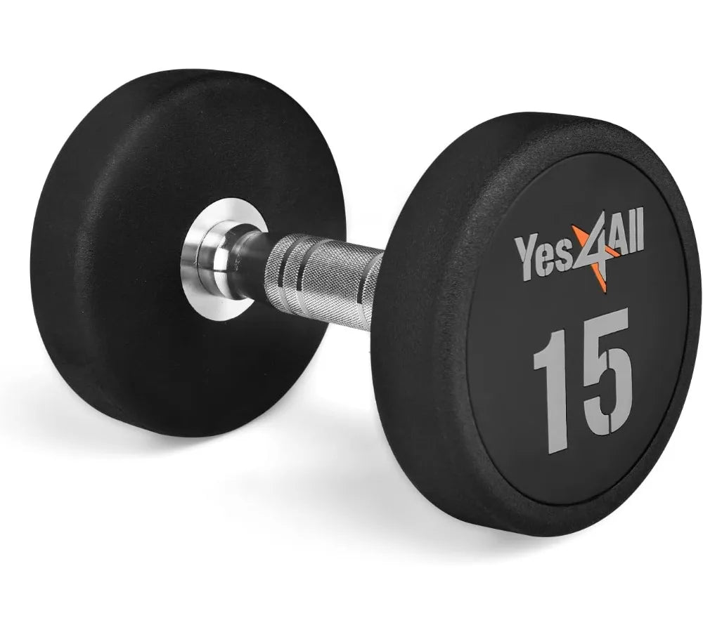 Urethane Dumbbell Anti-Slip Knurled Handle 5-50 LB Muscle Building Home Gym Fitness Equipment