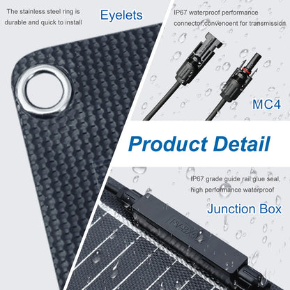 ETFE Flexible Solar Panel 100 W 200W 300W 12 V 24 V Monocrystalline Photovoltaic Module