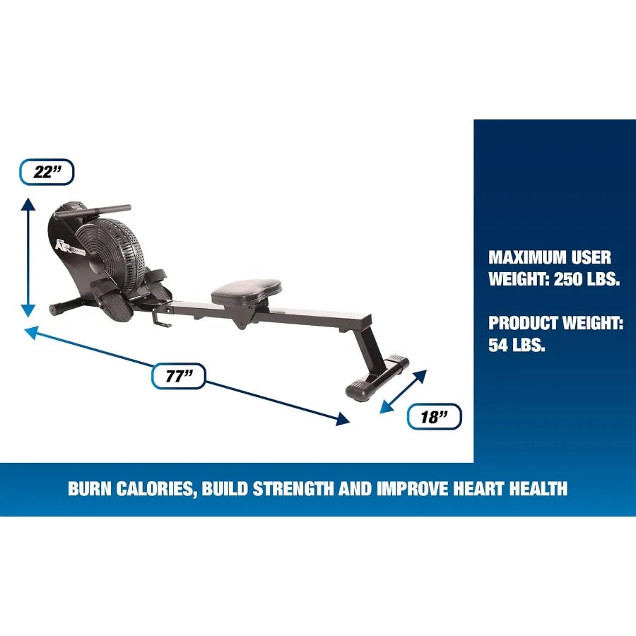 Foldable Rowing Machine with Smart Workout App and Dynamic Air Resistance for Home Gym Fitness Ideal for FullBody Workouts Comp