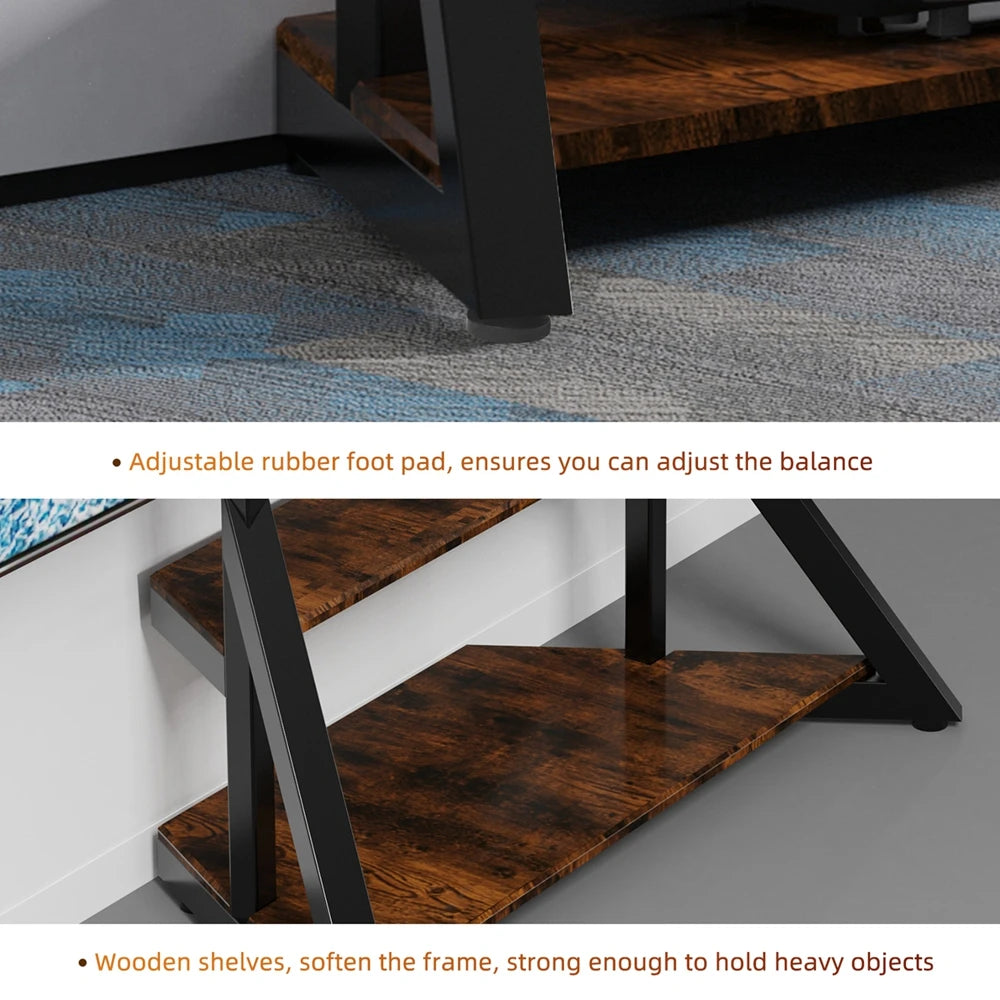 unho Mobile TV Floor Stand with Wheels for 65 to 100 inch Large Flat Screen up to 220lbs, Adjustable Heights TV Mount Stands