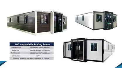 New Design 3 Bedroom Luuxury Expandable Folding Container House Prefab Foldable Mobile Luxury Steel Container Homes