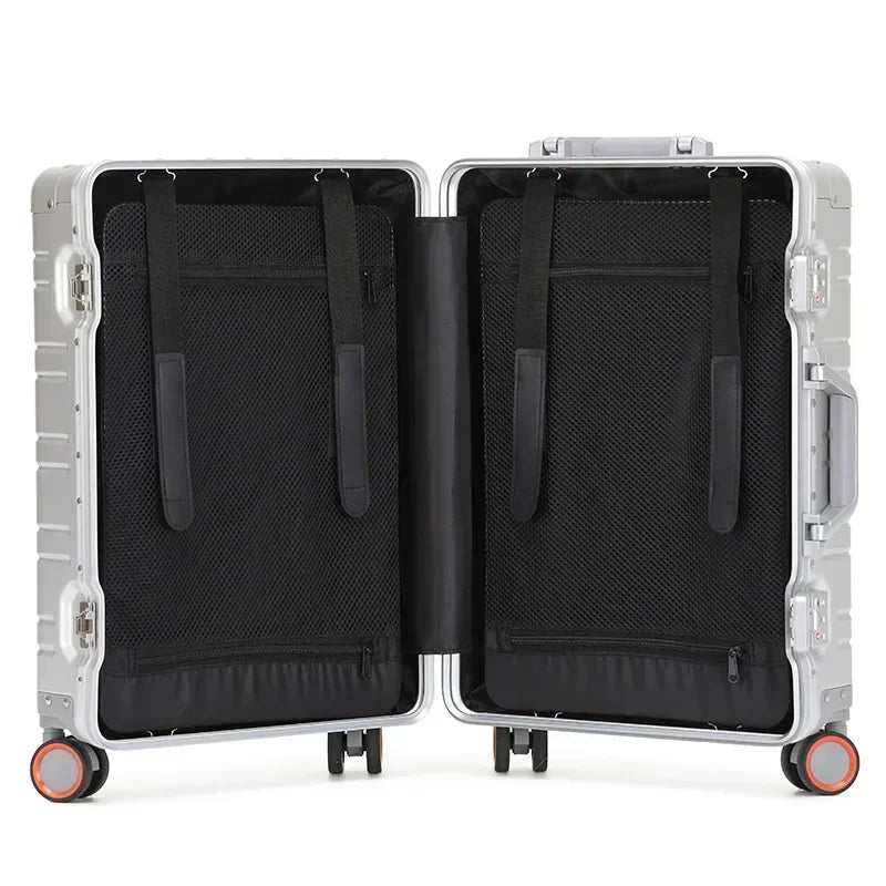 Large Capacity Trolley Suitcase Travel Bag Aluminum-magnesium Alloy Travel Suitcase Business Rolling Luggage