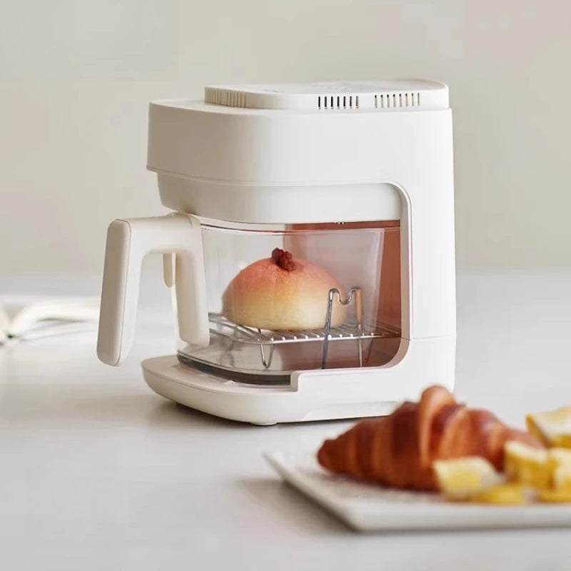 2L household air fryer glass liner multi-functional electric fryer automatic rotary cage frying and no-flip cooking machine