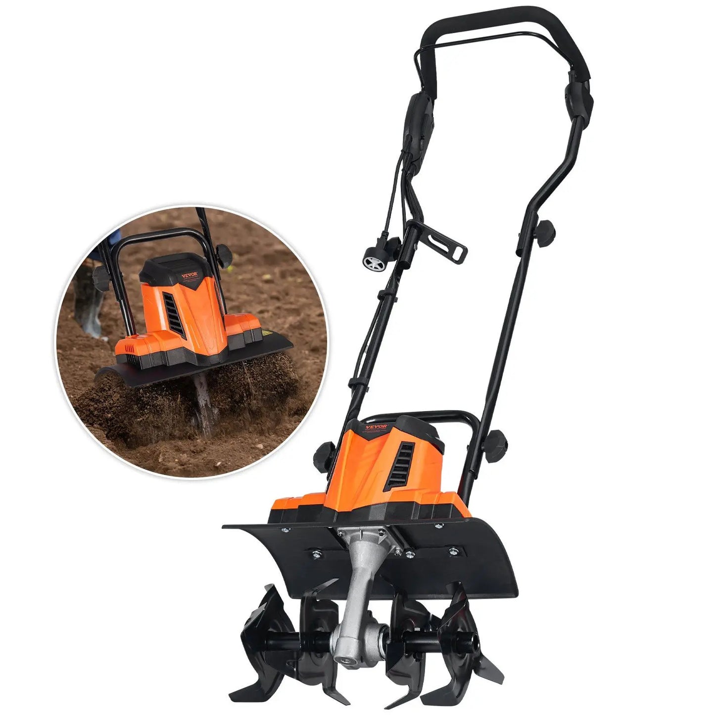 10 Amp Electric Tiller 14 Inch Tilling Width 3.94 Inch Depth Corded Cultivator for Garden Lawn Soil Loosening and Digging