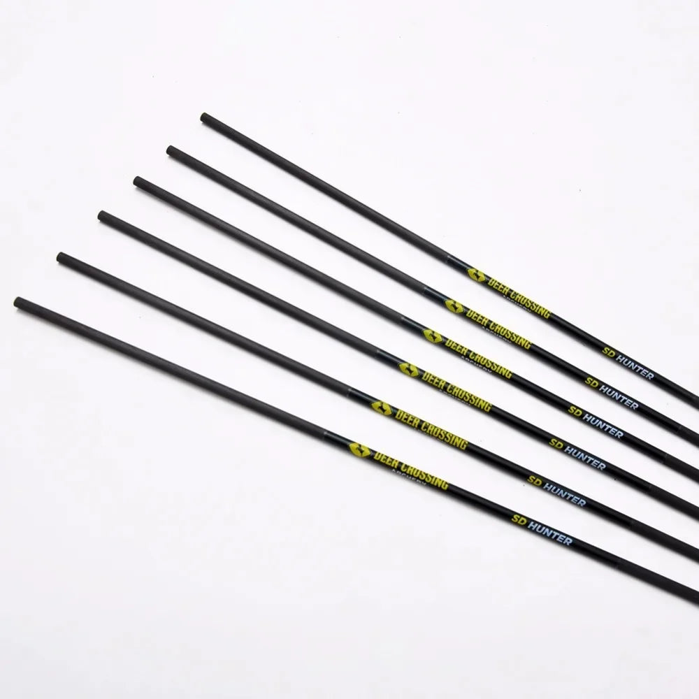36pcs Archery Carbon Arrows Sp500-900 ID4.2mm 4inch Turkey Feather Pin Nock 80gr Tips for Recurve Bow Hunting Shooting