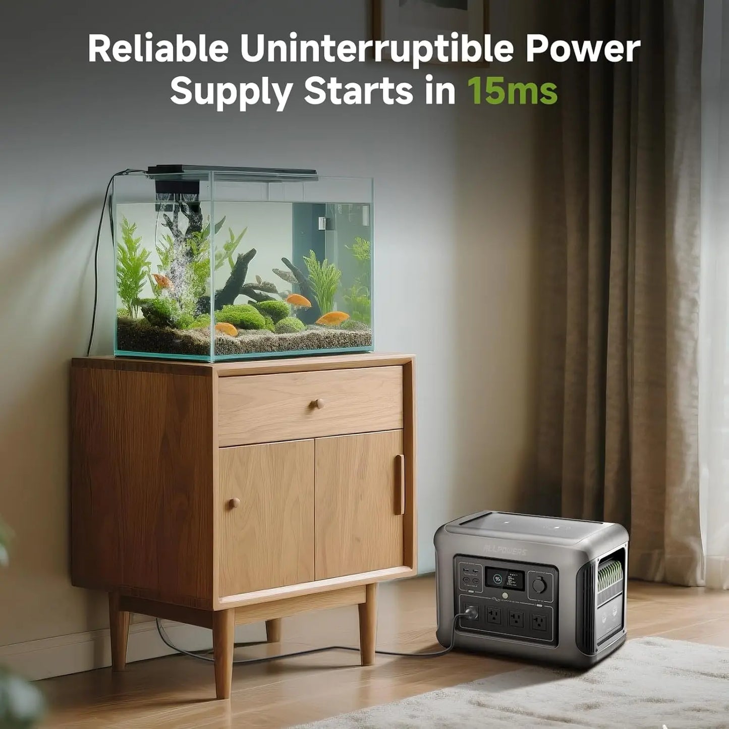 1600W 1056Wh Portable Power Station with 100W SP027 Solar Panel, R1500 LITE(Peak 3200w) Solar Generator, LiFePO4, Customized