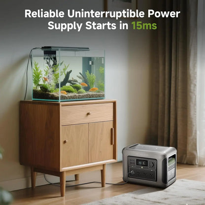 1600W 1056Wh Portable Power Station with 100W SP027 Solar Panel, R1500 LITE(Peak 3200w) Solar Generator, LiFePO4, Customized