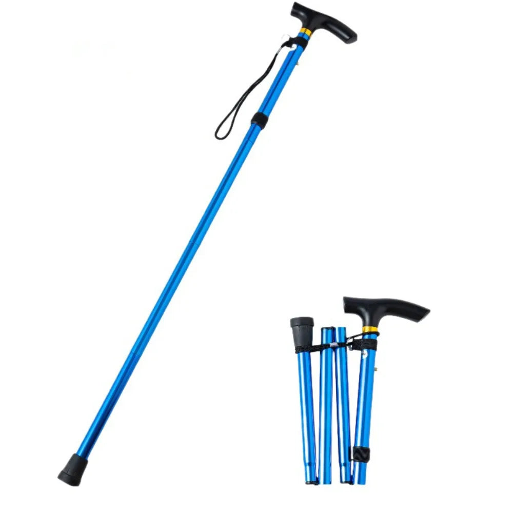Lightweight Telescopic Trekking Stick Strengthen Adjustable Crutches 5-Section Portable Folding Canes for Adults Elderly People