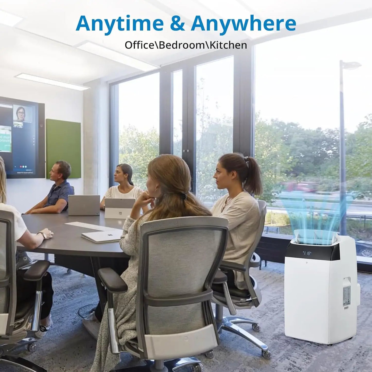 Portable Air Conditioner 3 in 1 Air Conditioner 14000BTU with Sleep Mode Auto Swing with Cooling Dehumidifier & Fan Modes