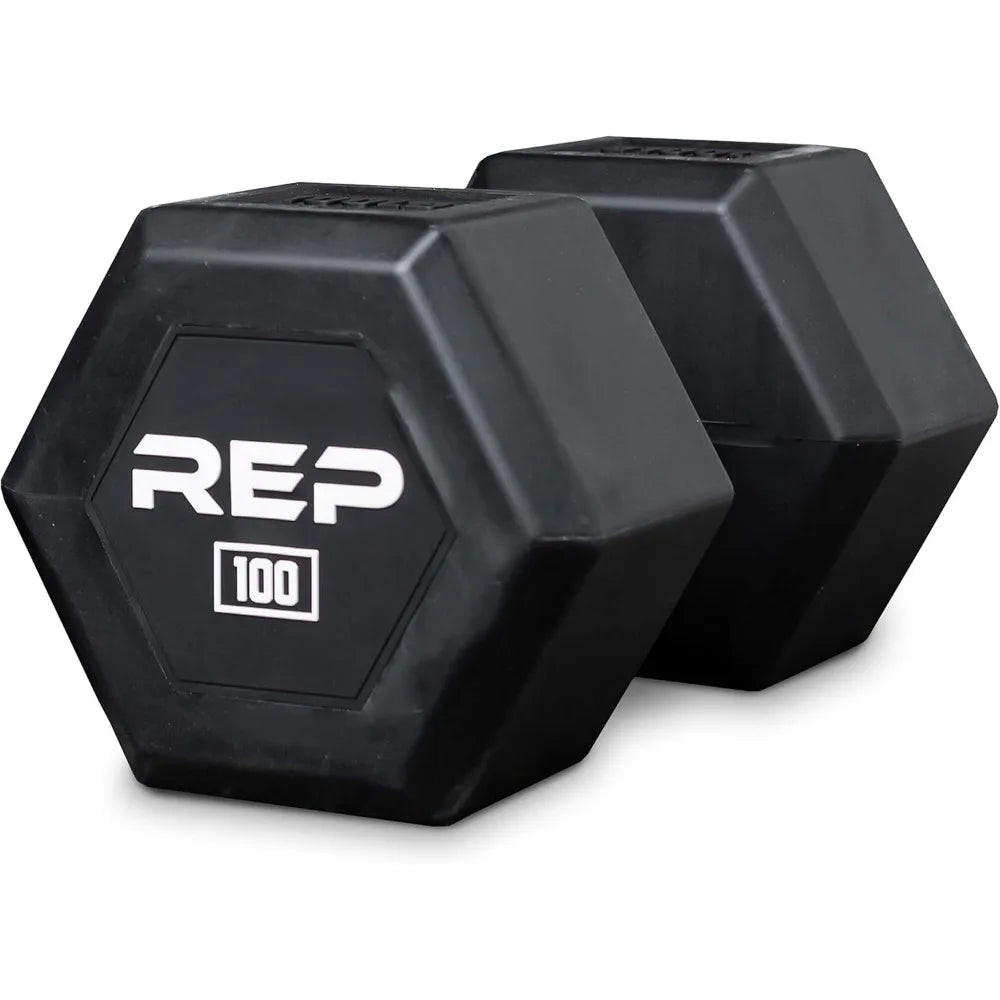 Rep Fitness Rubber Grip Dumbbells - Ideal for Cold Garage Workouts - Available in Pairs and Sets: 5-50 lbs, 5-75 lbs