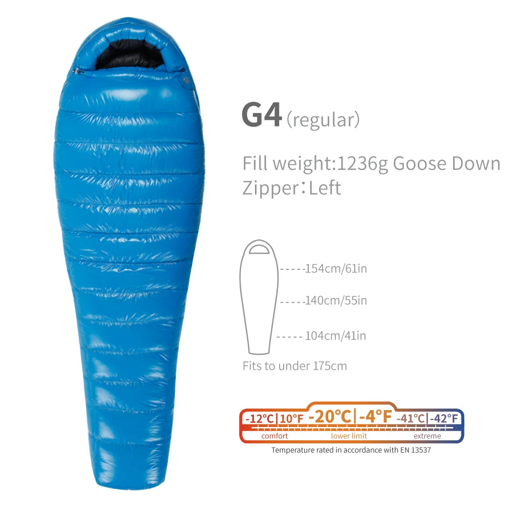 AEGISMAX G1-G5 Series 800FP Goose Down Sleeping Bag Ultralight Outdoor Camping Hiking Sleeping Bag for Men & Women