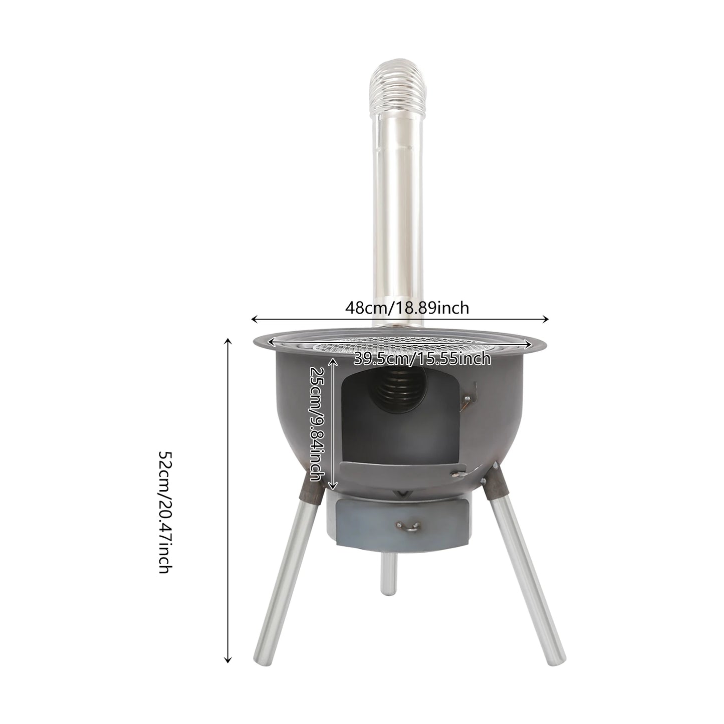 Multifunction Stainless Steel Rural Indoor and Outdoor Household Firewood Stove Mobile Large Stove Camping Barbecue Grill Stove