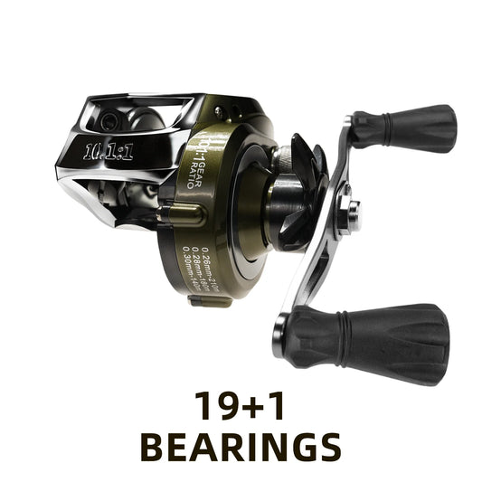 Premium Circular Grip Green Waterdrop Fishing Reel - Ergonomic Design, Smooth Casting, Durable Construction