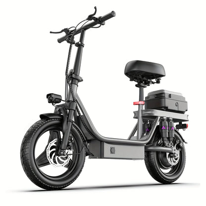 Rated Power 500w (peak 740w)Adult Electric Scooter And Electric Bike, With Seat, 48V 10-15Ah Lithium Battery, Range Up To 10-35