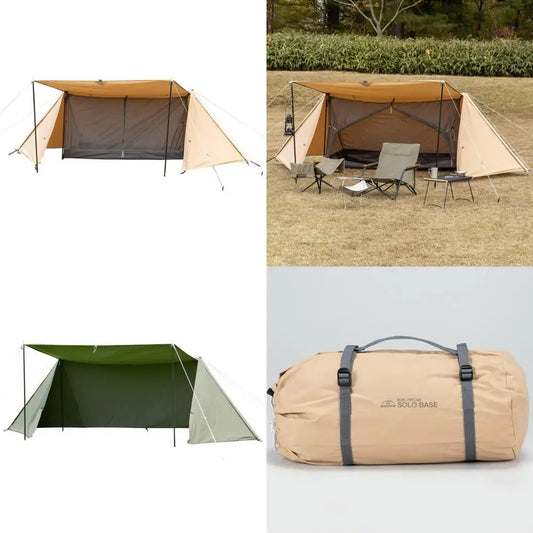 Compact 1-Person Pump Tent with Military-Style Curtain, Storage, and Full Closure, Made of Blended Cotton for Solo Base Camping