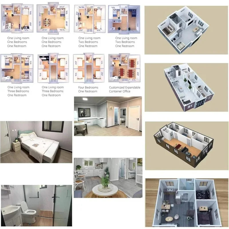 Prefabricated Mobile Home Luxury 20ft 40ft Portable Prefab Modular House 2 3 Bedrooms Container House For Family Outdoor Living