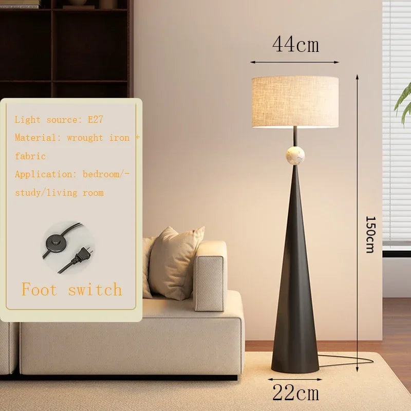 Wabi Sabi White Mushroom Standing Floor Lamps Fabric Floor Reading Lights Foyer Bedroom Designer Sofa Showroom Decorative Lamp