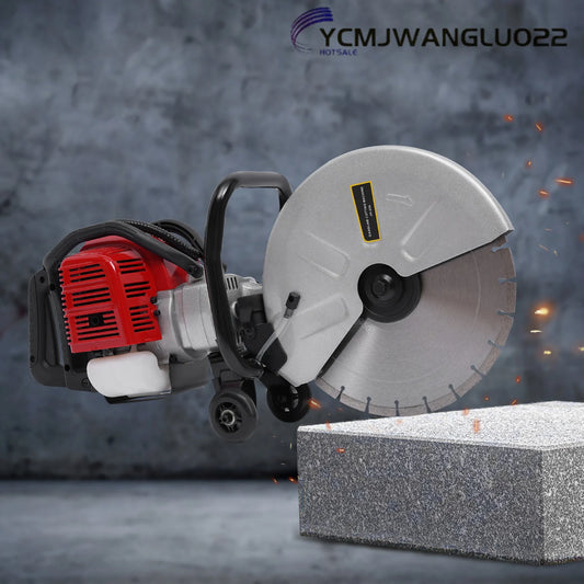 Gas Powered Cement Wet Dry Masonry Concrete Cut Off Saw 1400W 52CC Circular Saws With 350Mm Blade Adjustable Cutting Depth