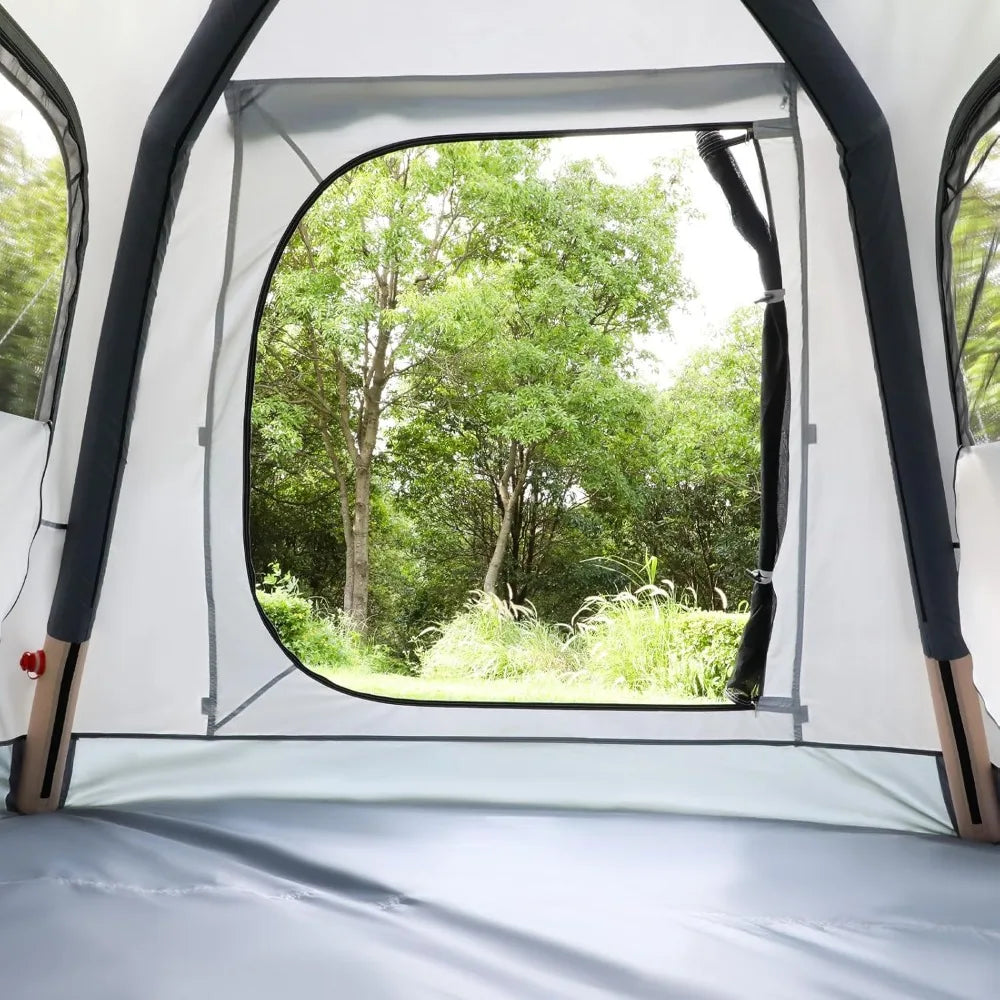 Quick Setup Tent,Automatic Inflatable Camping Tent,Easy Set up 3-4 Person Glamping Outdoor 4 Season Air Blow Up Tents, Rainfly &