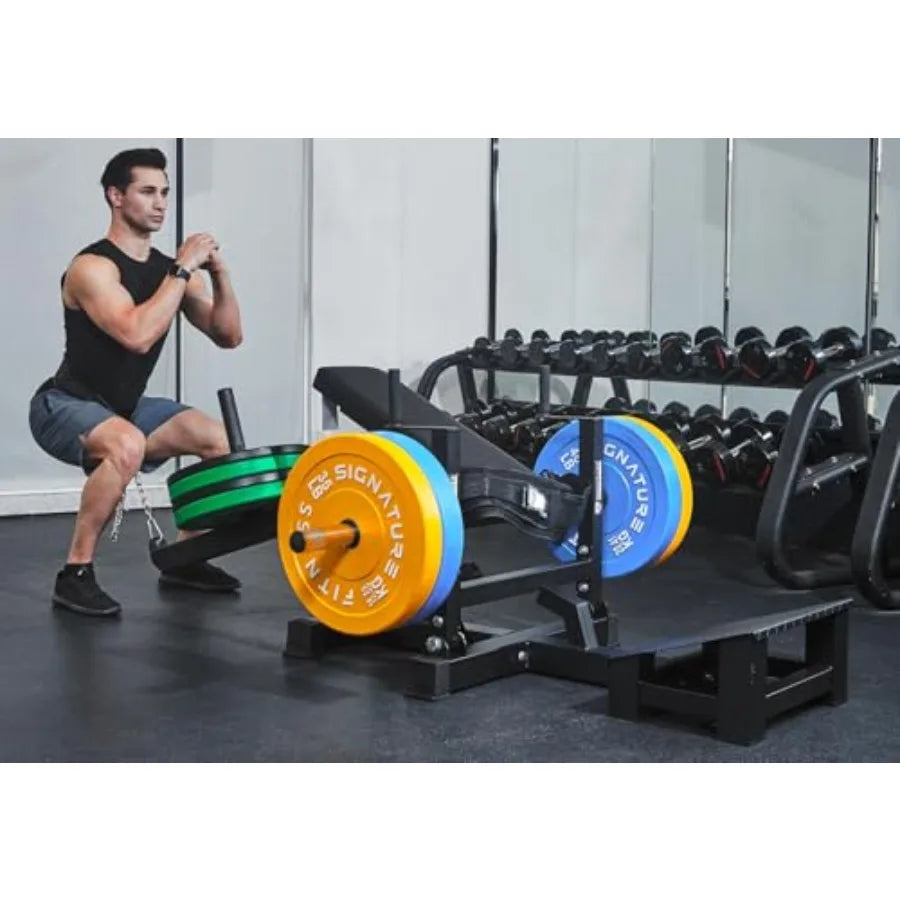 Signature Fitness Glute Bridge Plate-Loaded Hip Thrust Machine for Butt Shaping and Building Glute Muscles in Black with Durabl