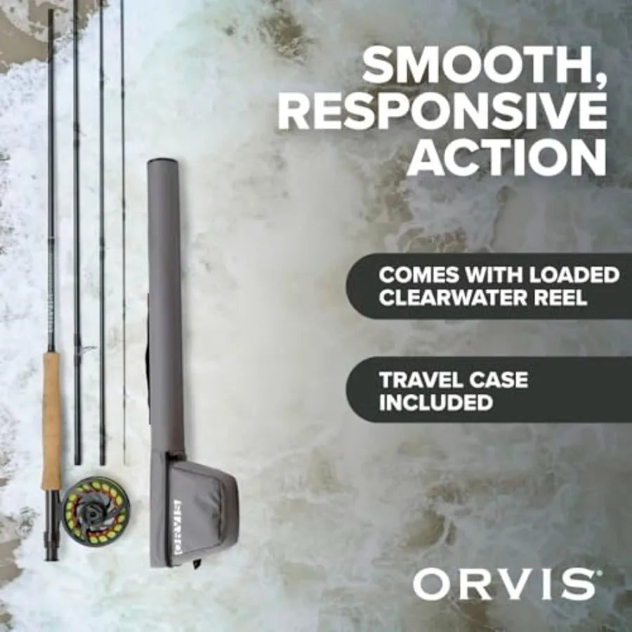 Fly Fishing Rod and Reel Combo for Clearwater Outfit - Smooth Responsive Action with Arbor Reel Fly Line Backing 4X Leader Case