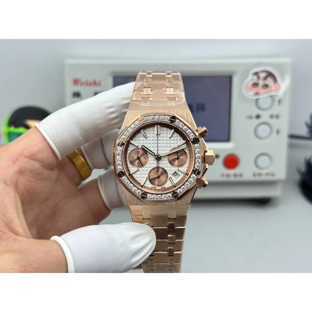 New A+ Top-Tier Reissue Watch Rose Gold Chronograph Men's Watch