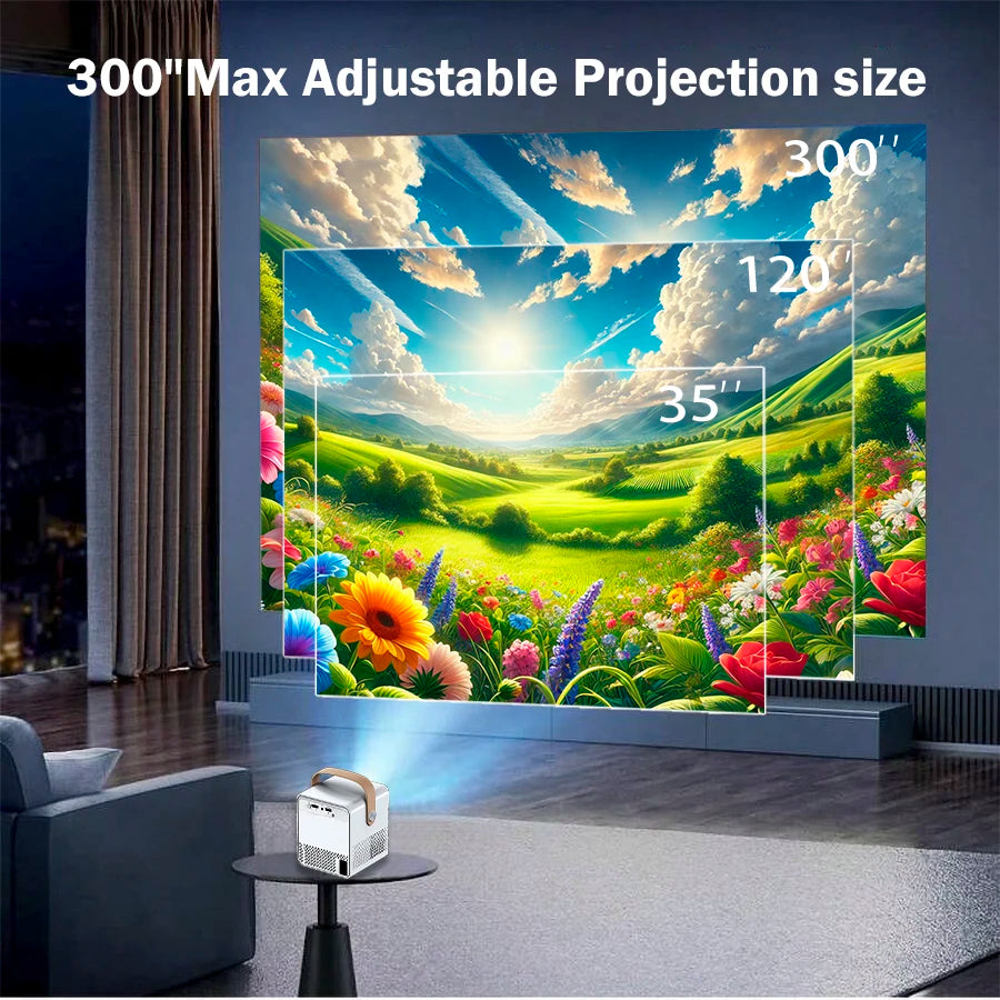 Portable Projector 4k 1920*1080P HD Resolution Intelligent Control 5G WiFi BT5.0 Home Theater Beamer Outdoor Movie LED Projector