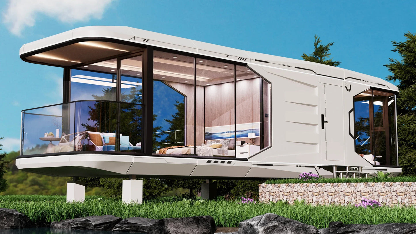 A for Apple Cabin 20Ft 40Ft Outdoor Modern Smart Prefab Tiny Capsule House Vila Shopping Mall With Kitchen
