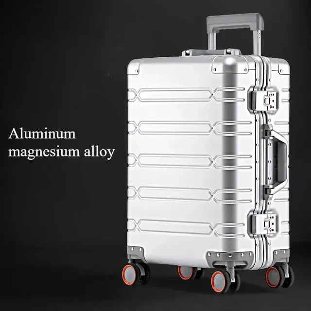 Large Capacity Trolley Suitcase Travel Bag Aluminum-magnesium Alloy Travel Suitcase Business Rolling Luggage